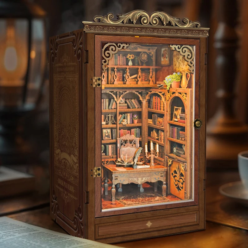 Diy Wooden Book Nook Kit Shelf Insert - DIY Boekenhoek Plankinlegstuk Tijd Boekenhuis Boekensteun