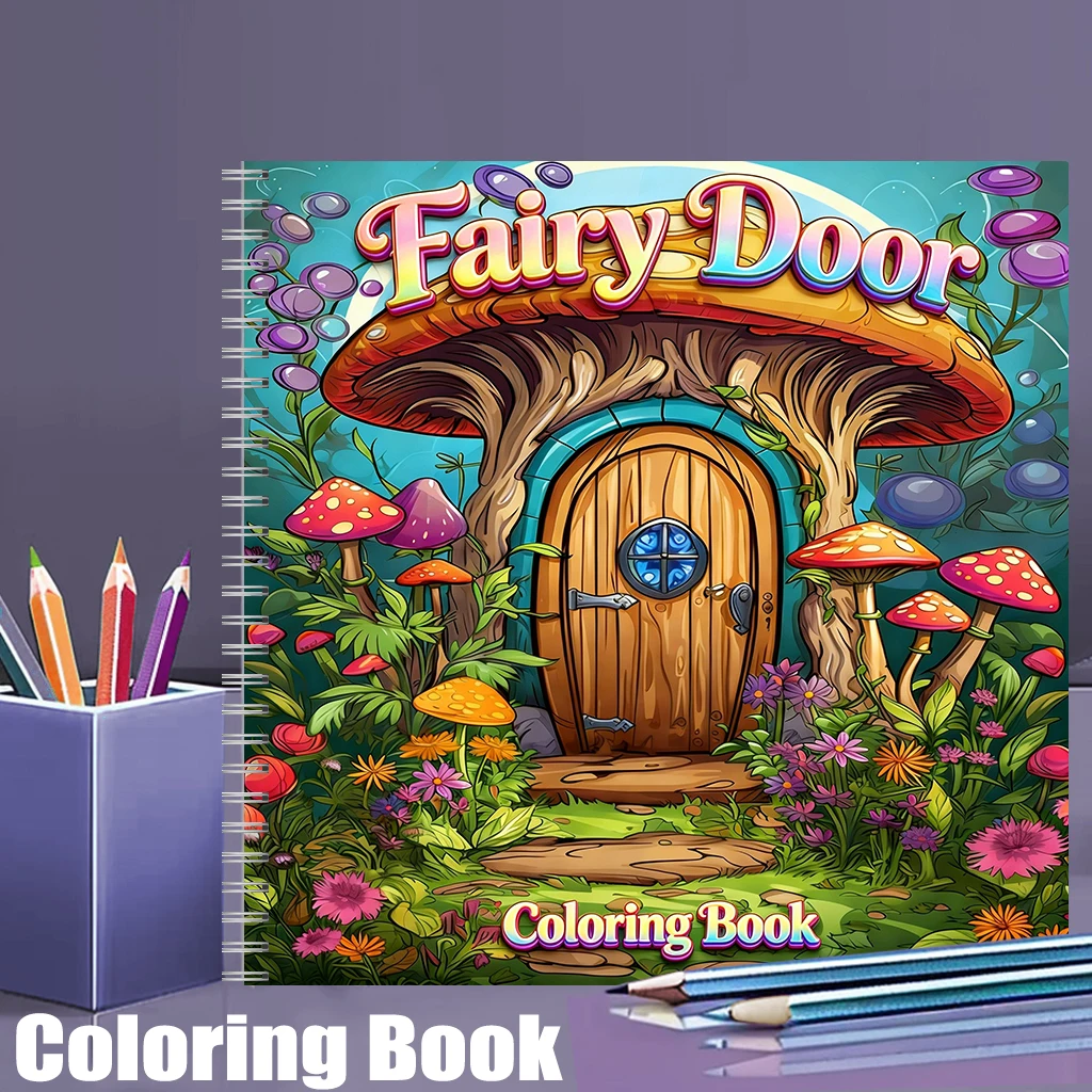 Adult Coloring Book Stress Relief - Kleurboek Fairy Door voor volwassenen, kleurboek,