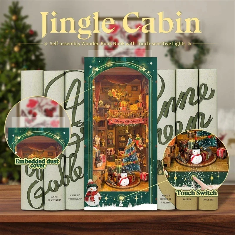 Kerstmis DIY houten boekenhoek - Diy Wooden Book Nook Kit Shelf Insert recensie en prijs