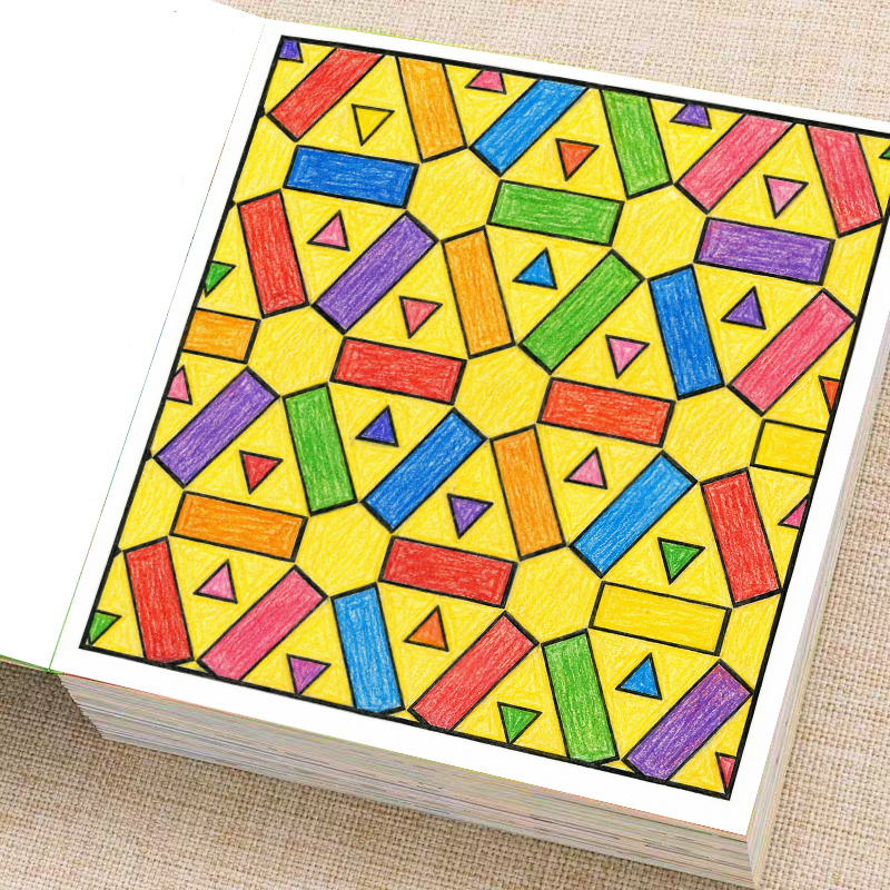 28 pagina's kleurboek met geom - Adult Coloring Book Stress Relief recensie en prijs