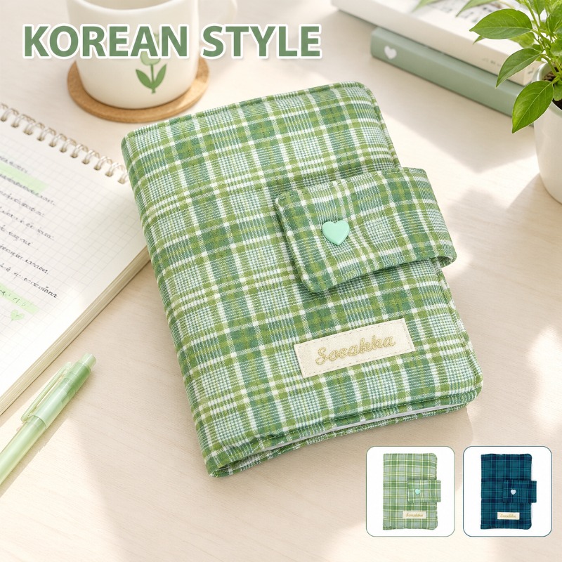 Groen-witte gingham handgemaak - Stationery Books recensie en prijs